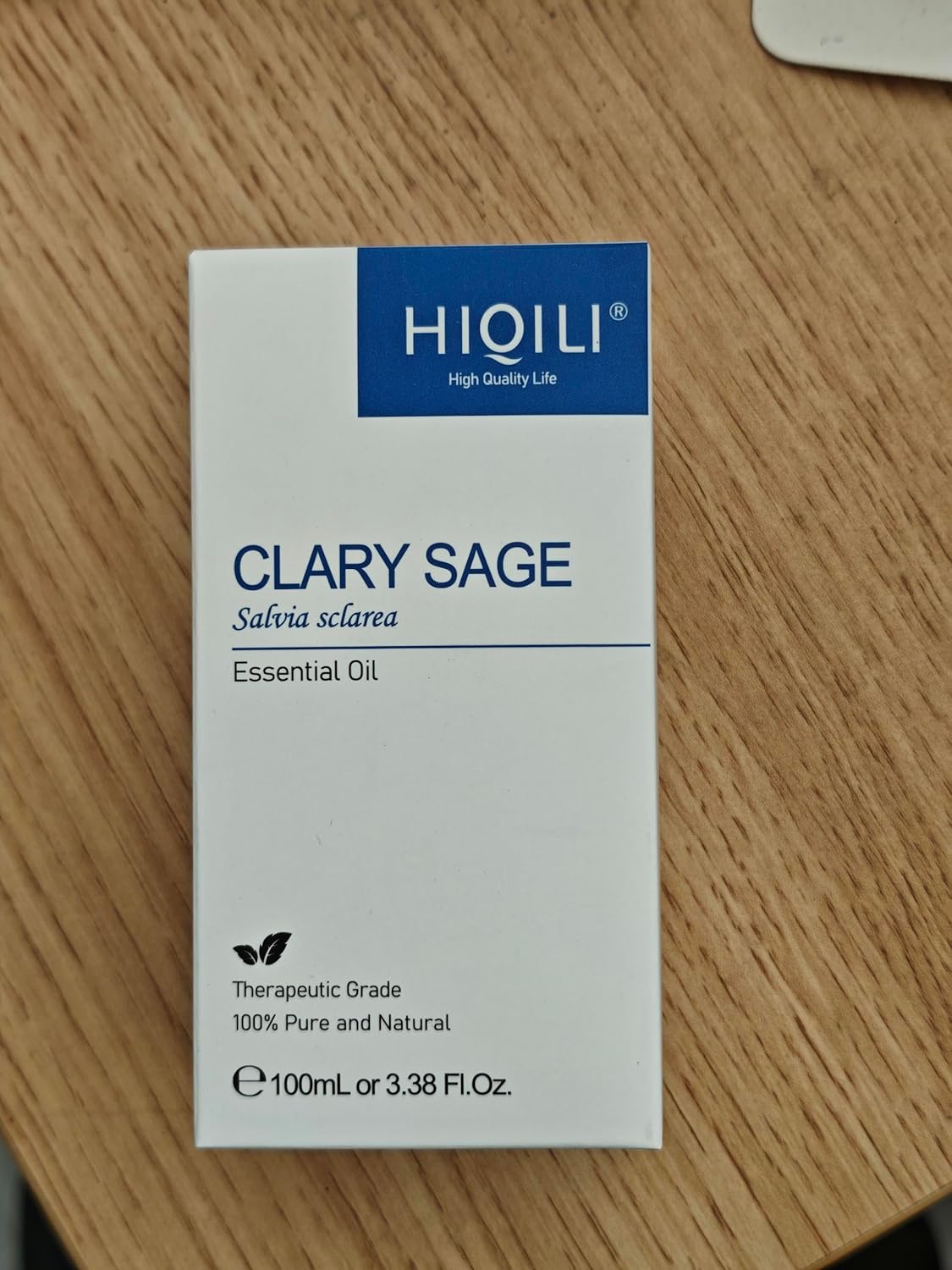 HIQILI Clary Sage Oil Essential, Herbal Sooth Aroma in Diffuse, Meditation, Calming Sleep at Bedtime, Body Massage, Moisturize Skin, DIY Deodorant Spray - 100ML