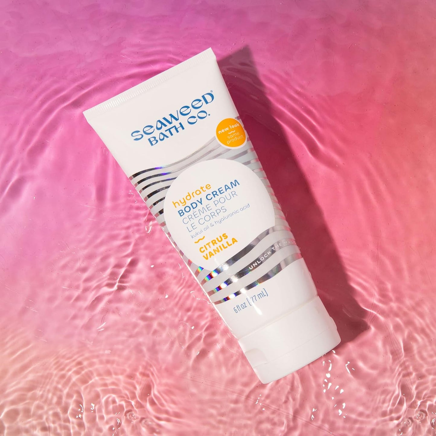 Seaweed Bath Co. Hydrate Body Cream, Citrus Vanilla Scent, 6 Ounce, Nourishing Hand & Body Lotion Moisturizer for Dry Skin, with Sustainably Harvested Seaweed, Kukui Oil, Hyaluronic Acid, Shea Butter