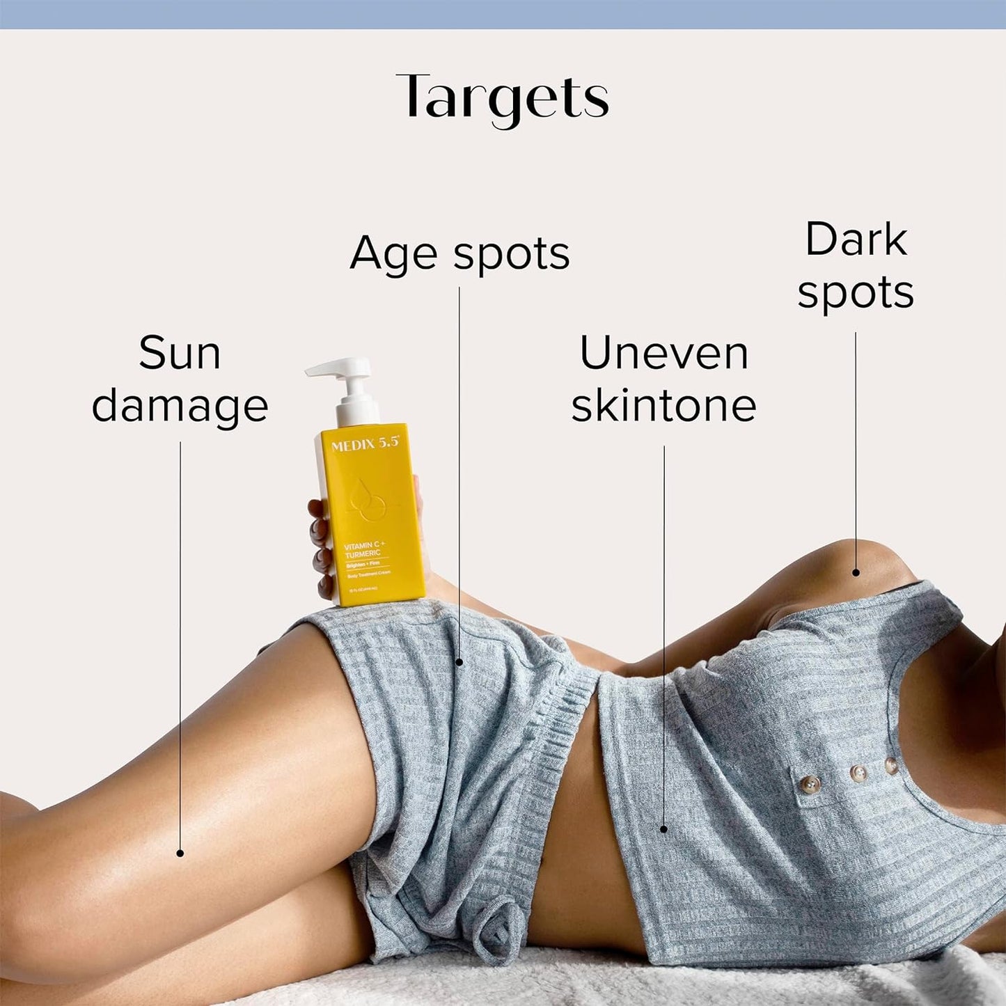 Medix 5.5 Vitamin C Lotion + Collagen Cream Anti Aging Moisturizer Skincare Set, Collagen Lotion Targets Wrinkles, Sagging Skin, Crepey Skin, Vitamin C Cream Brightens & Hydrates Dry Skin, Bundle