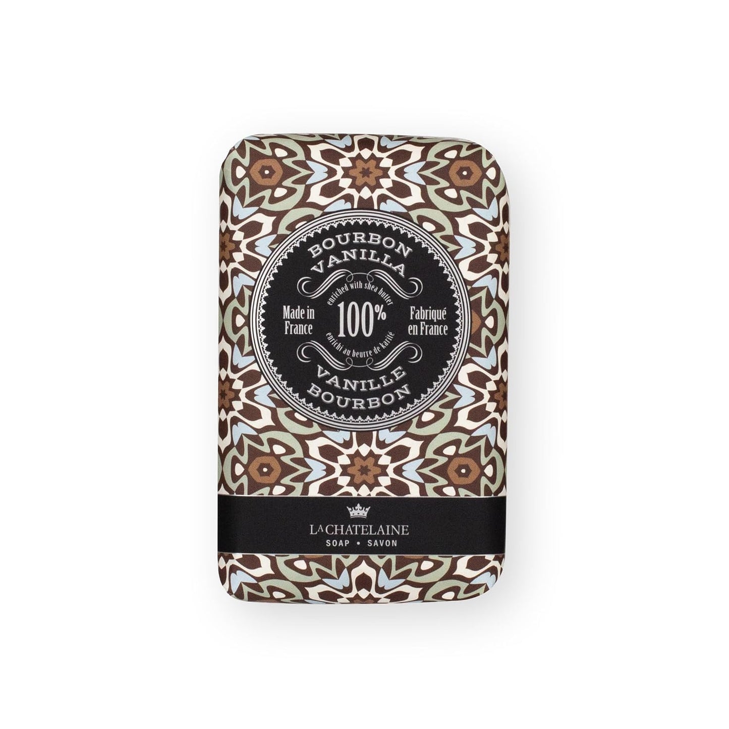 La Chatelaine Soap Supply Tin Gift Set |Unisex, Men, Women| Plant-based shea butter bar soaps | Made in France | Natural and Organic | Large soap bars | Set of 6, 8.8 oz./250g bars - Red Mosaic