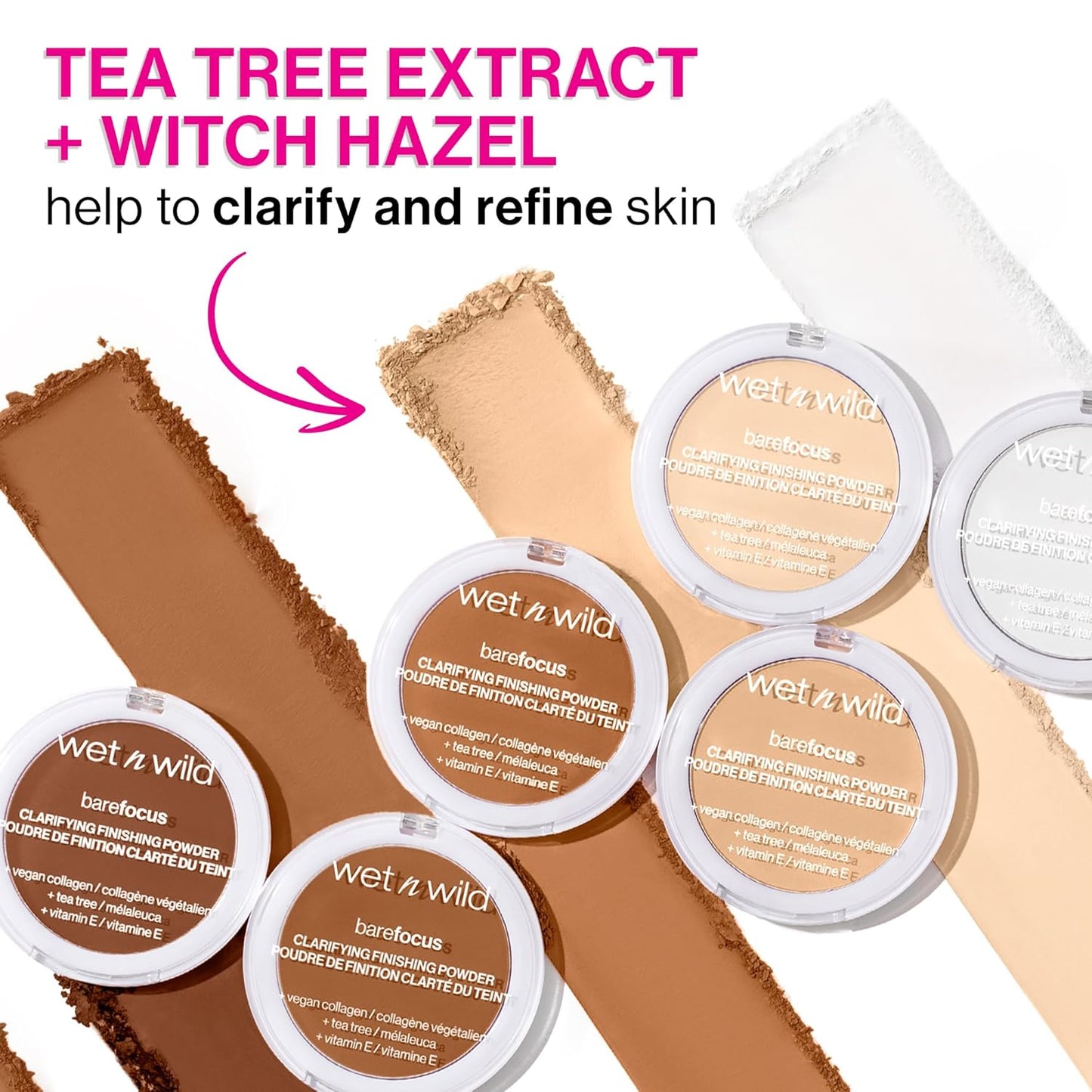 wet n wild Bare Focus Clarifying Finishing Powder | Matte | Pressed Setting Powder Translucent (Pack of 2)