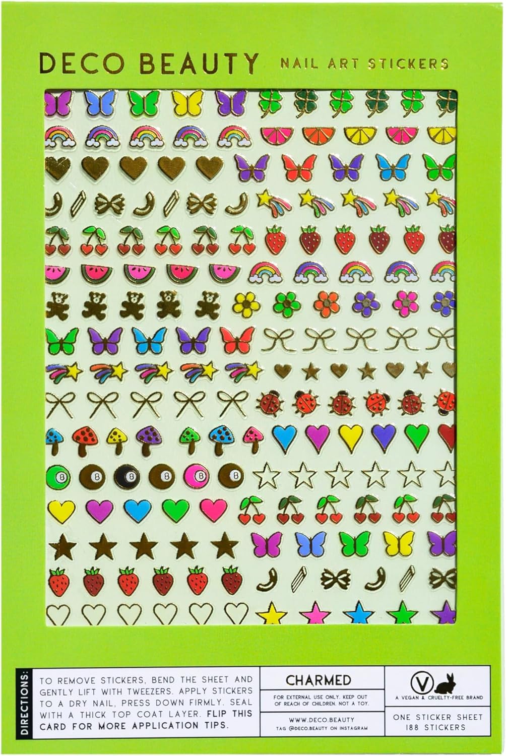 Charmed Nail Stickers - Lightweight & Easy-to-Apply Nail Art with Trendy Designs - Durable & Long-Lasting Nail Stickers for Women, Ideal for DIY Manicures & Salon-Quality Nails