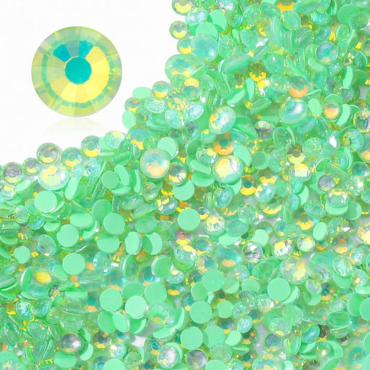 F Green Flatback Rhinestones, Glass Rhinestones for Nail Art and Craft, Glue Fix, Loose Crystal Gemstones(F Green, SS16, 1440pcs, 3.8-4.0mm)