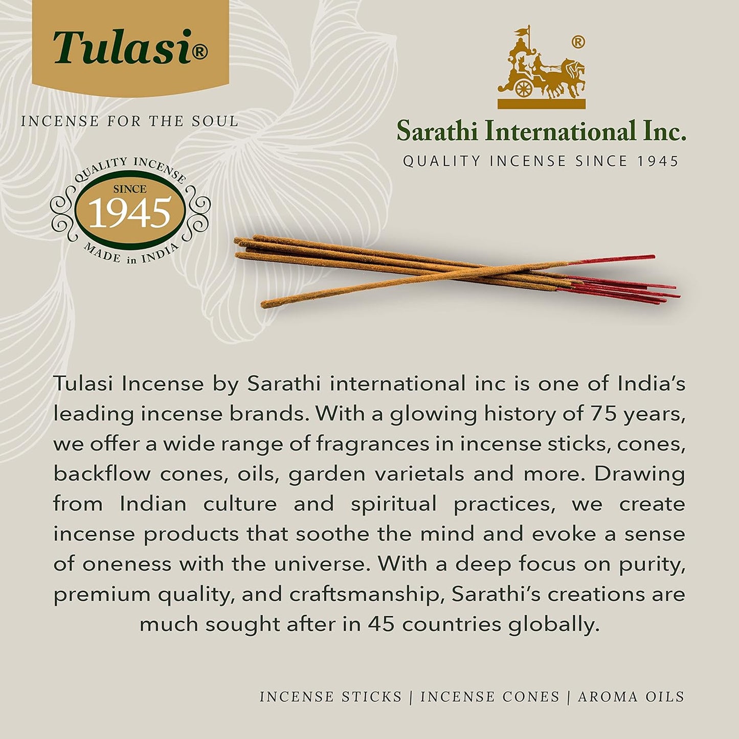Tulasi Incense Sticks Set of 12 Scents (180 Sticks) Variety Natural Fragrances - Lavender, White Sage, Patchouli, Rose, Chakra, Mantra, Sandalwood, Palo Santo, Fruit for Meditation & Positive Vibes