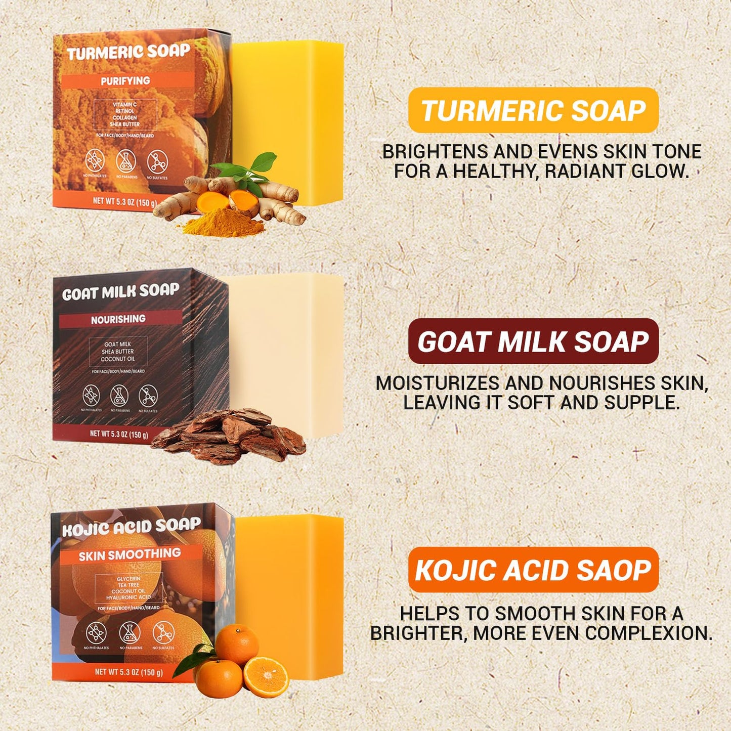 Rinse & Robust Mens Bar Soap Set 6Pcs Handmade Natural Soap Bar Gift for Men, Cleansing, Moisturizing & Exfoliating Soap for Body & Hands All Skin Types | 6 Scents | 5.3 oz of 6 Bars