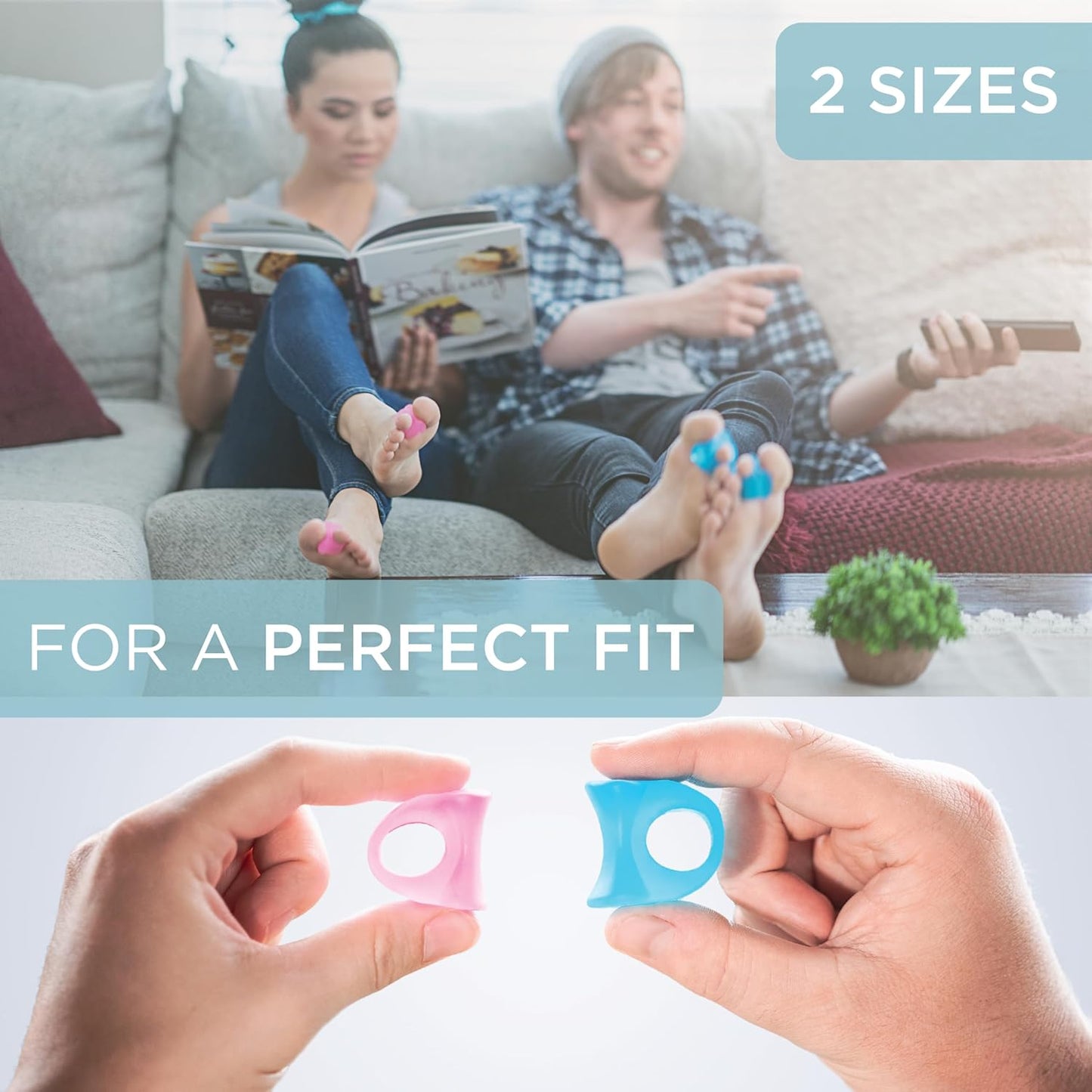 Mind Bodhi Single-Loop Toe Separators 4-Pack: Correcting Bunions and Restoring Toes to Their Original Shape - For Men and Women - Toe Spacers Bunion Corrector - White