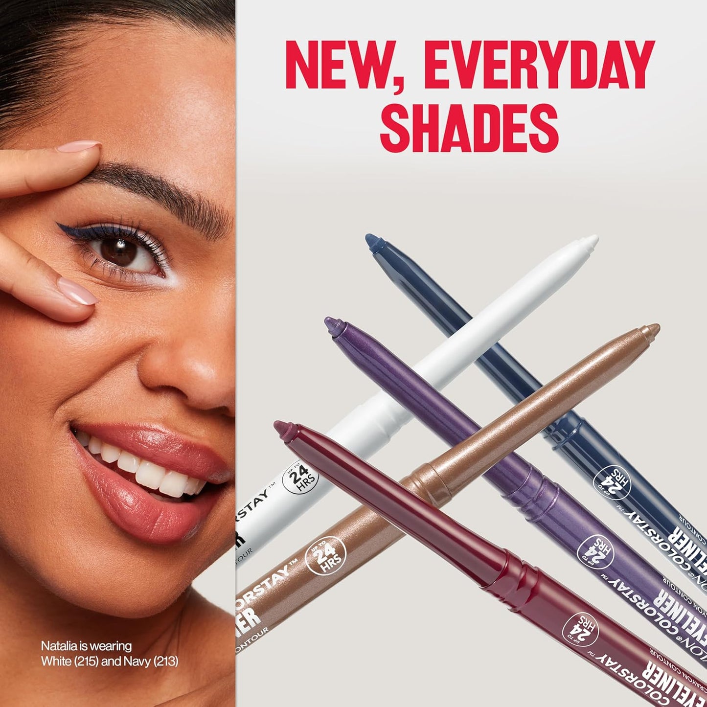 REVLON ColorStay Pencil Waterproof Eyeliner, Smudge-Proof, Eye Makeup with Built-In Sharpener, 215 White, 0.01 oz