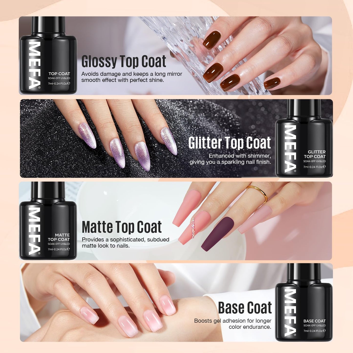 MEFA 60 Pcs Gel Nail Polish Kit with U V Light, 32 Colors All Seasons Nude Gel Nail Polish Set with Base and Matte/Glossy Glitter Top Coat Nail Art DIY Decorations Manicure Tools Gifts for Women