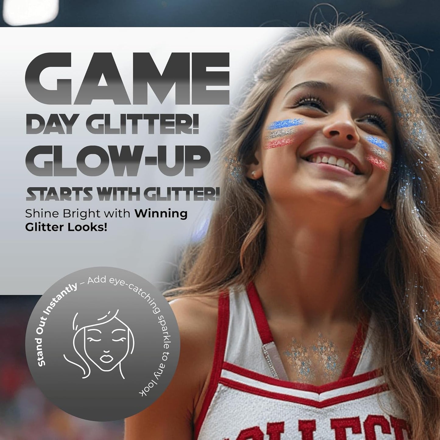 Face, Body & Hair Glitter Gel – Halloween Glitter for Kids and Women – 3 Oz Cosmetic-Grade Gel w/Moon & Stars for Festivals & Halloween Party, Easy Apply & Wash Off - Silver/Pink 2Pack