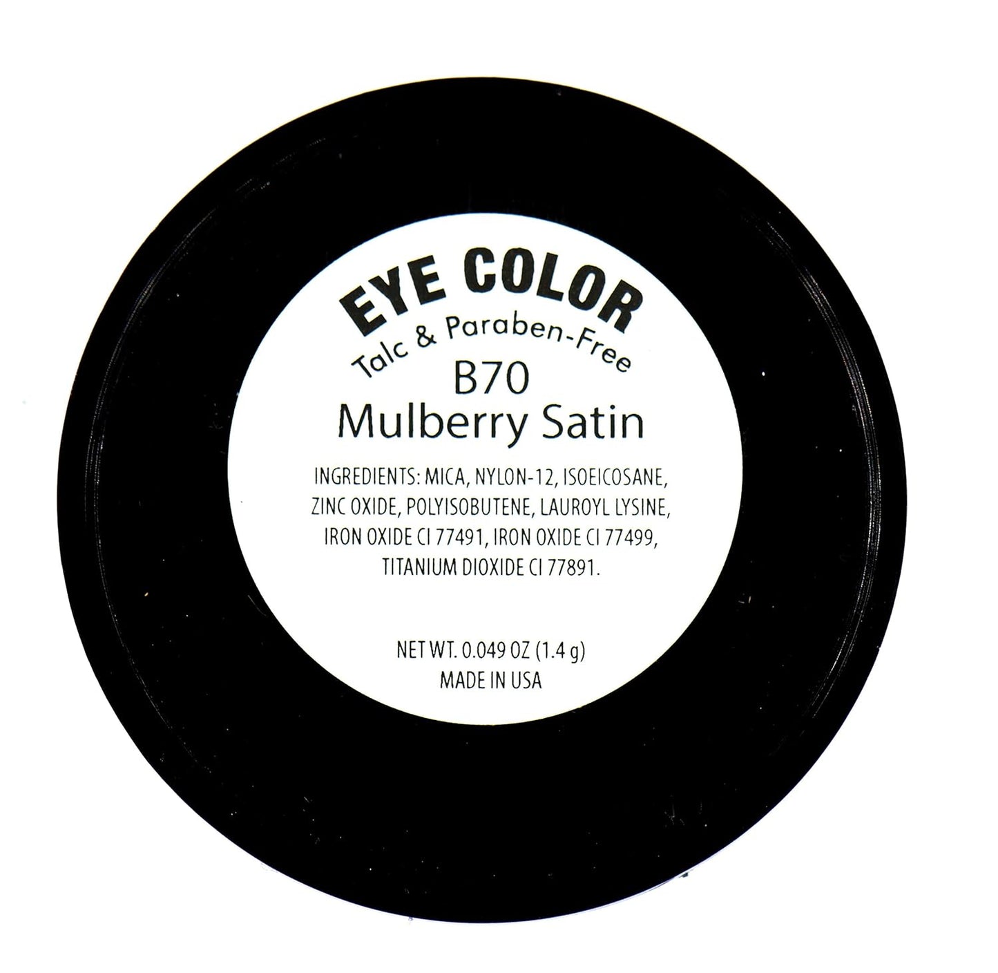 Mulberry Satin Frost Light Purple Lavender Taupe Burnt Burgundy Shimmer Pressed Powder Single Vegan Eyeshadow; Talc, Paraben & Cruelty Free