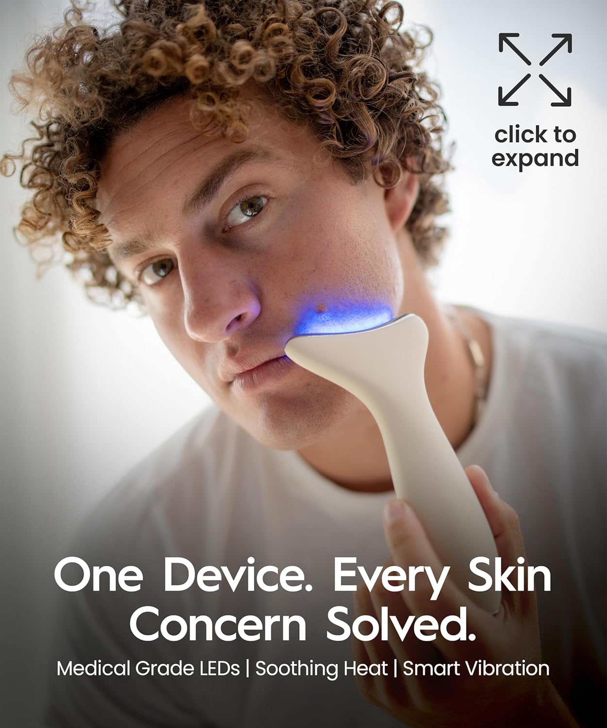 REVO Genie | Face & Neck Beauty Massager with Ultra Powerful LEDs for Wrinkles, Fine Lines, Puffy Skin, Uneven Skin Tone, Lymphatic Drainage, Lifting & Firming Facial Sculpting Tool with Light Therapy