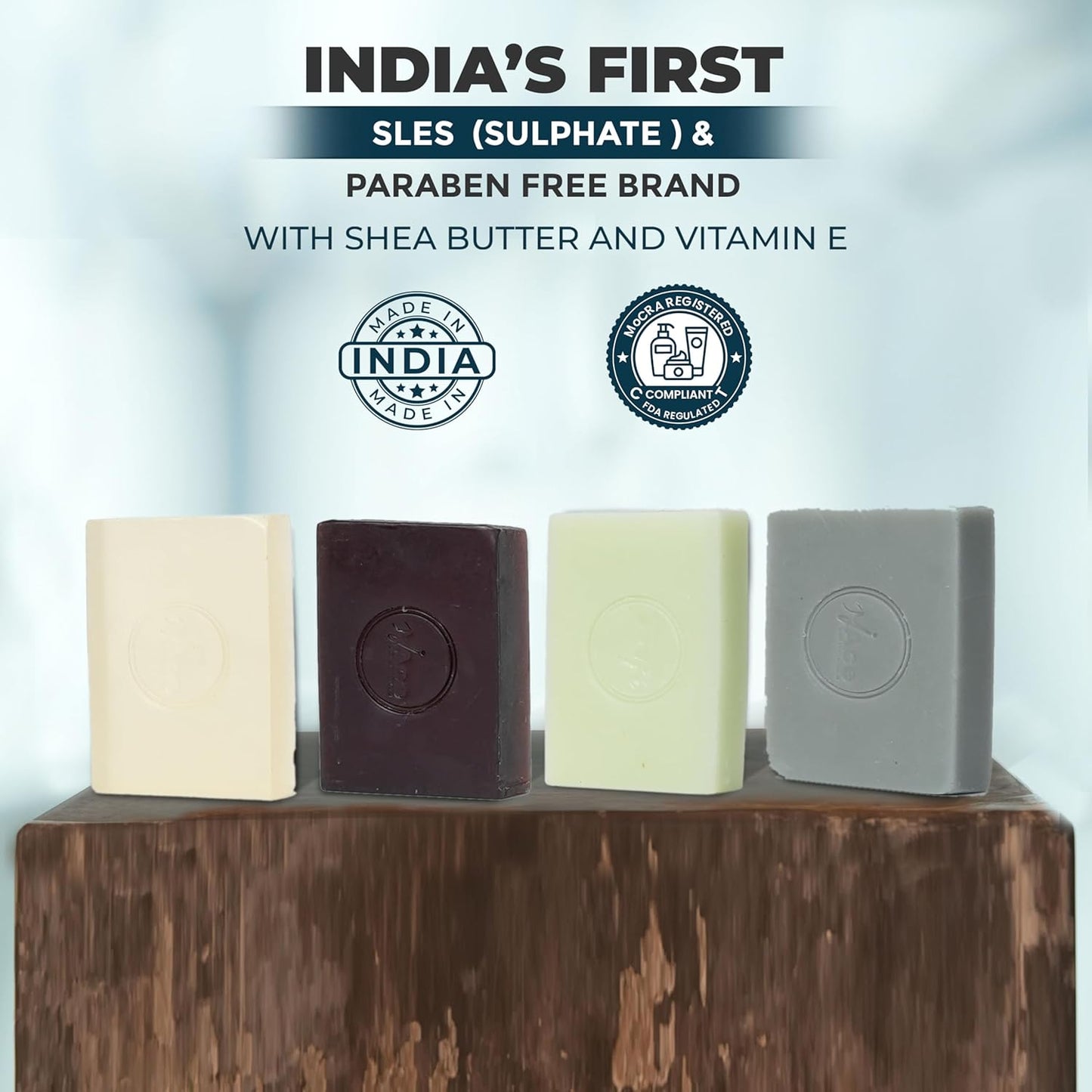 MY ACE Handmade Soap Set – 4 Bathing Bars: Nutmeg & Cardamom, Tobacco Vanilla, Blueberry & Nargis – SLES & Paraben-Free, Coconut Oil, Shea Butter & Vitamin E – Gentle & Moisturizing, 3.5 oz Each