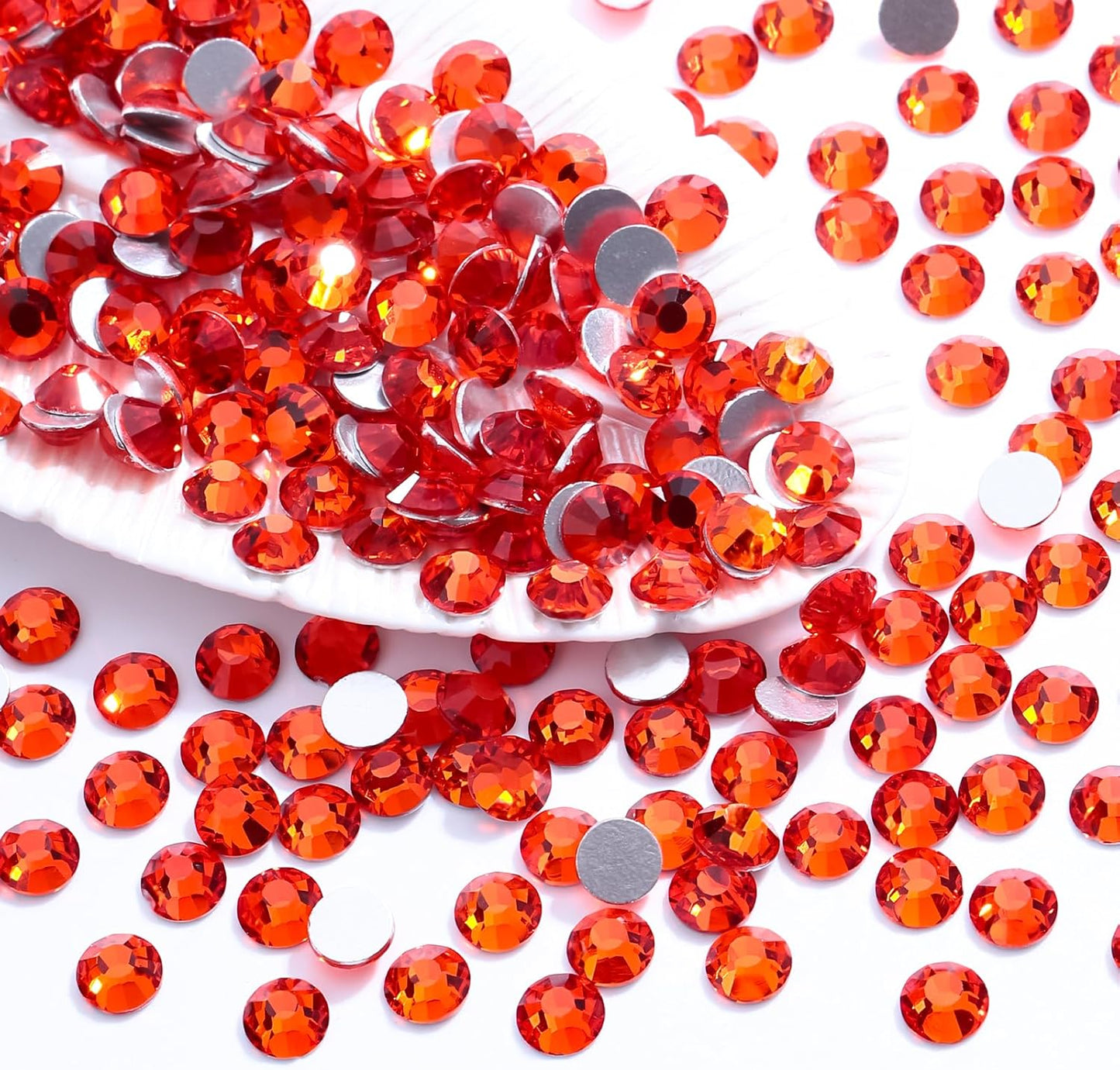 Hyacinth Flatback Rhinestones, Glass Rhinestones for Nail Art and Craft, Glue Fix, Loose Crystal Gemstones(Orange, SS20, 1440pcs, 4.6-4.8mm)