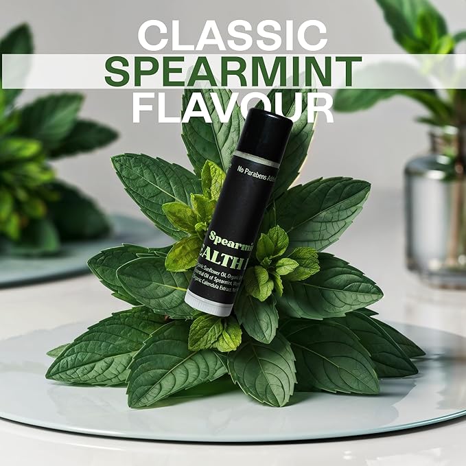 Organic Mint Lip Balm - SPF 15 Sun Protection - Moisturizing Lip Balm - Includes Spearmint, Peppermint, and Eucalyptus Mint Lip Balms - Chapstick to Soothe & Smooth Chapped Lips