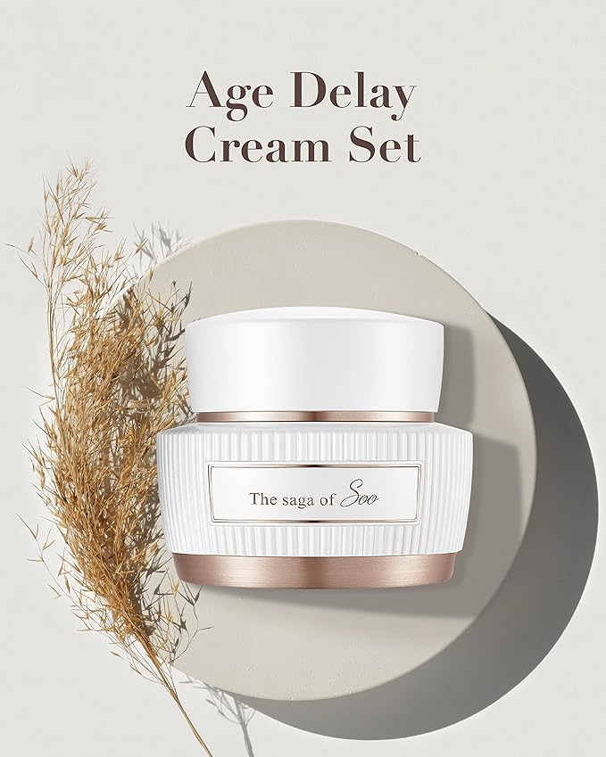 Sooryehan SAGA OF SOO BOTANICAL ENERGY AGE DELAY CREAM GIFT SET (150 ml / 5.07 Fl Oz) - Korean Skin Care by LG BEAUTY. Botanical Energy Cream, Boosting Toner, Balancing Moisturizer, Foam Cleanser.