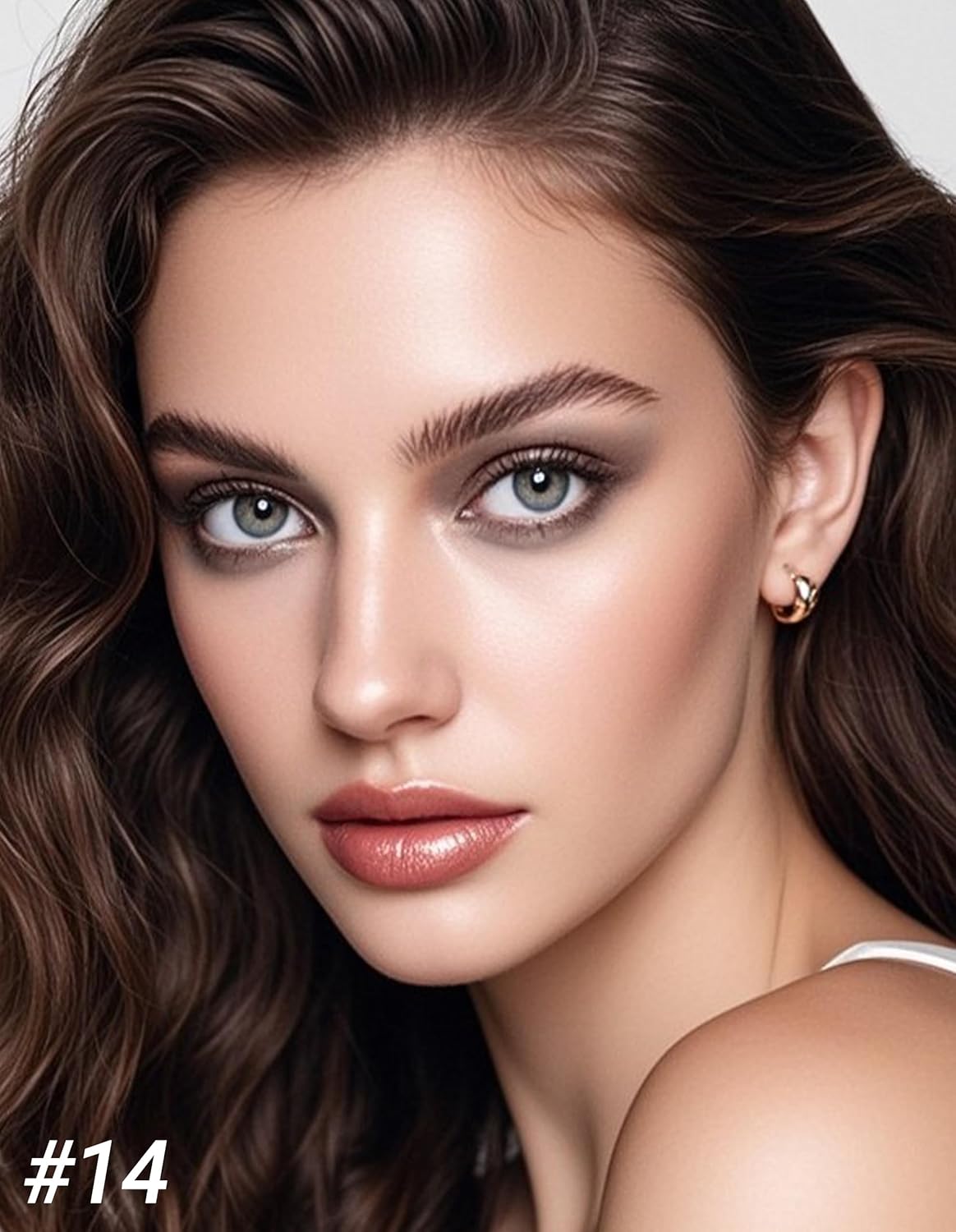 Erinde Shimmer Cream Eyeshadow Stick, Long Lasting Metallic Eye Shadow Sticks, Waterproof Creamy Glitter Eyeshadow Pencil, High Pigmented Blendable Neutral Eye Makeup, 14 Taupe Shimmer