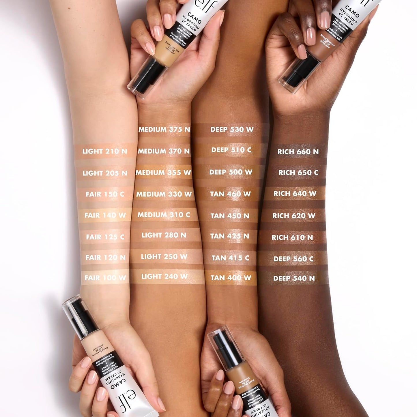 e.l.f. Hydrating Camo CC Cream, SPF 30, Color Correcting Full Coverage Foundation For A Dewy Finish, Vegan & Cruelty-Free, Fair 150 C