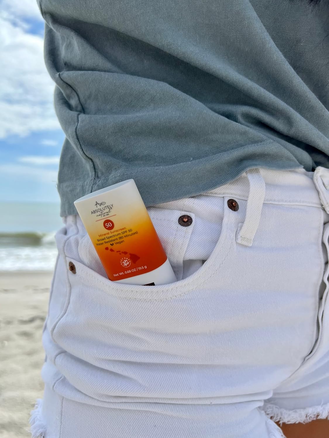 SPF 50 Mineral Sunscreen Stick with Rose Hips Oil, Cruelty Free and Reef Safe, Vegan Blend for Face and Body, Made in USA