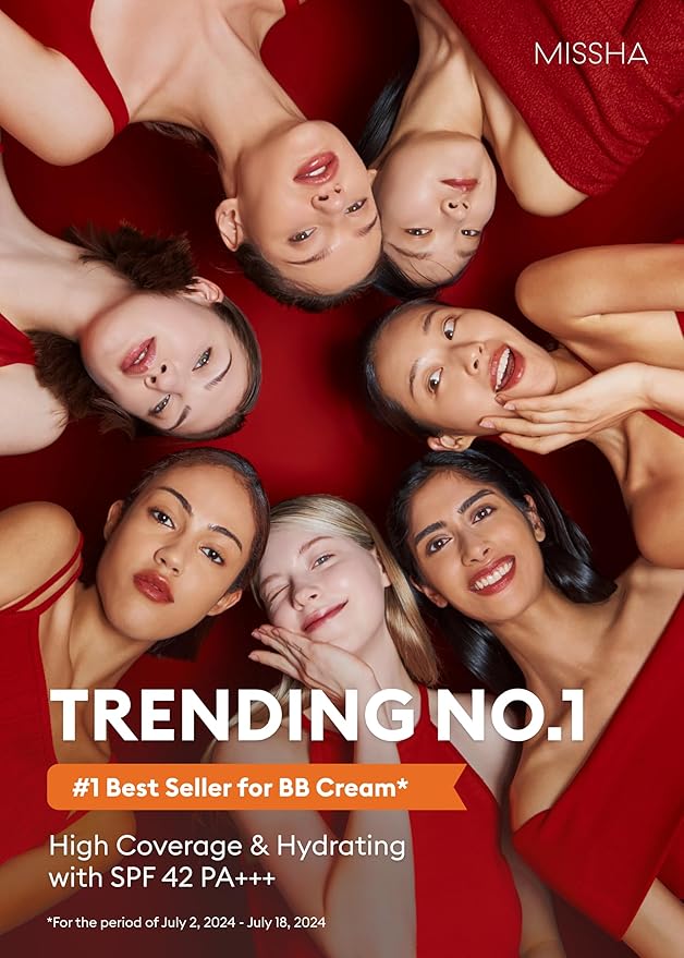 MISSHA M Perfect Cover BB Cream No.21 Light Beige - Light with Cool Undertone SPF 42 PA +++1.69 Fl Oz - Tinted Moisturizer for face with SPF