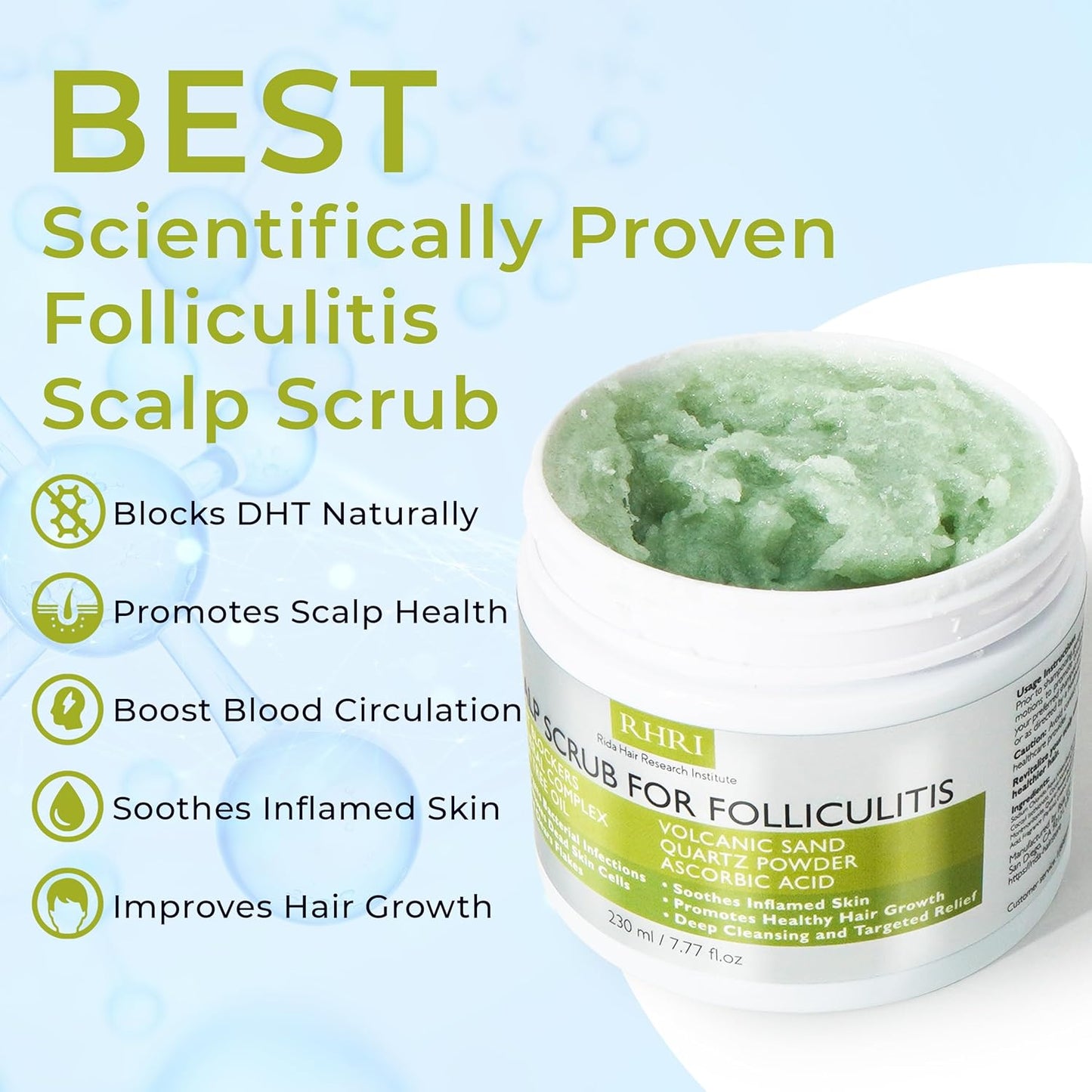 Anti Fungal Folliculitis Scalp Scrub Pre Shampoo for Seborrheic Dermatitis, Dandruff, Psoriasis, and Itchy Dry Scalp Relief