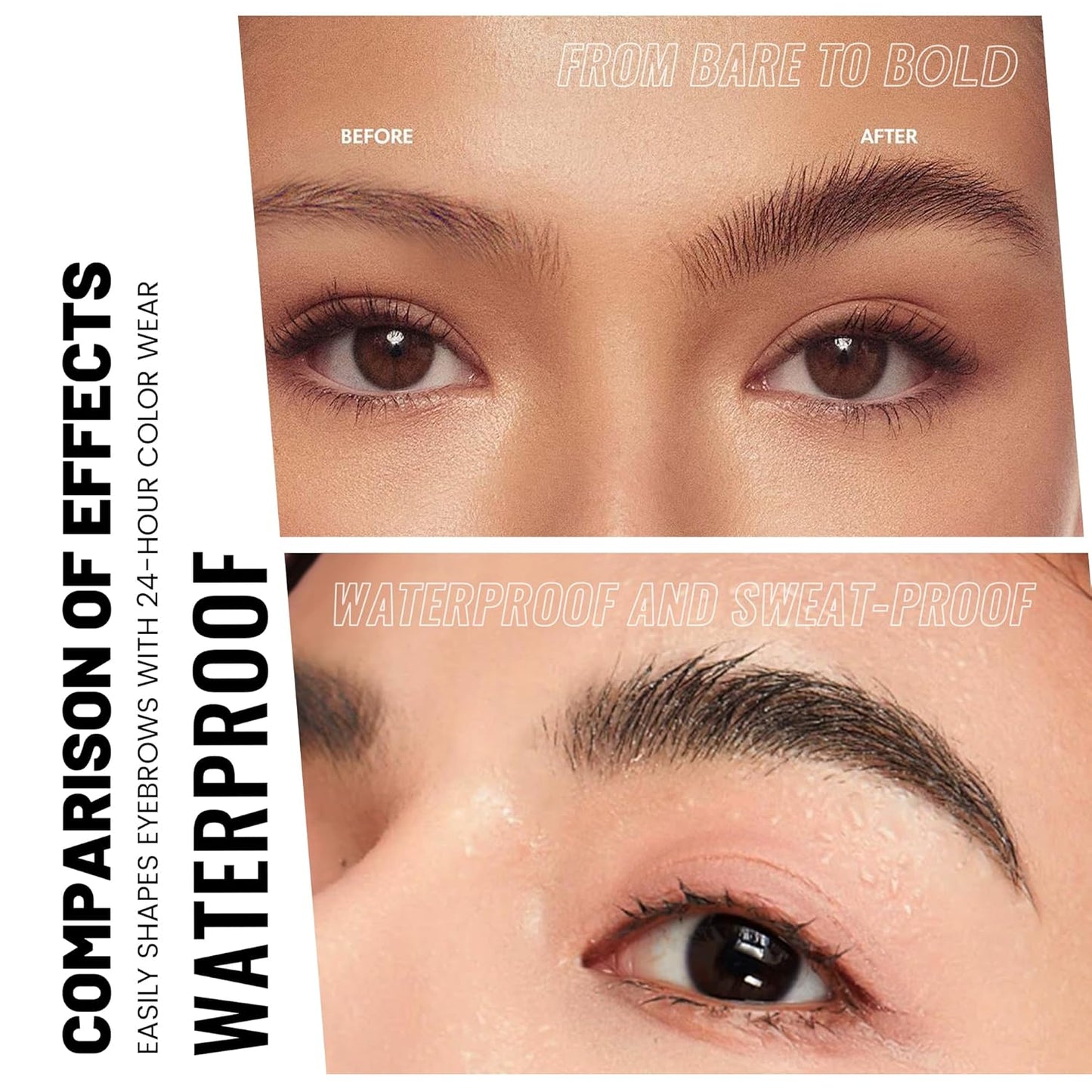 2 Pack 2 Fine Tip Eyebrow Pen, Waterproof Filling Faux Brow Makeup Pencils for Women with Precise Curved Brush-Tip to Fast Create Natural Hair-Like Brows, Last All-Day (Charcoal Grey)