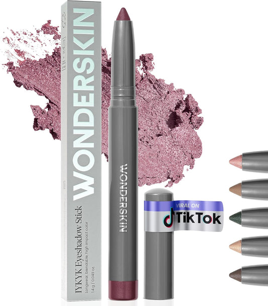 Wonderskin IYKYK Eyeshadow Stick - Longwear Eye Shadow Sticks, Budge-Proof & Waterproof Shimmer Eyeshadow Stick with Built-in Sharpener (Vixen)