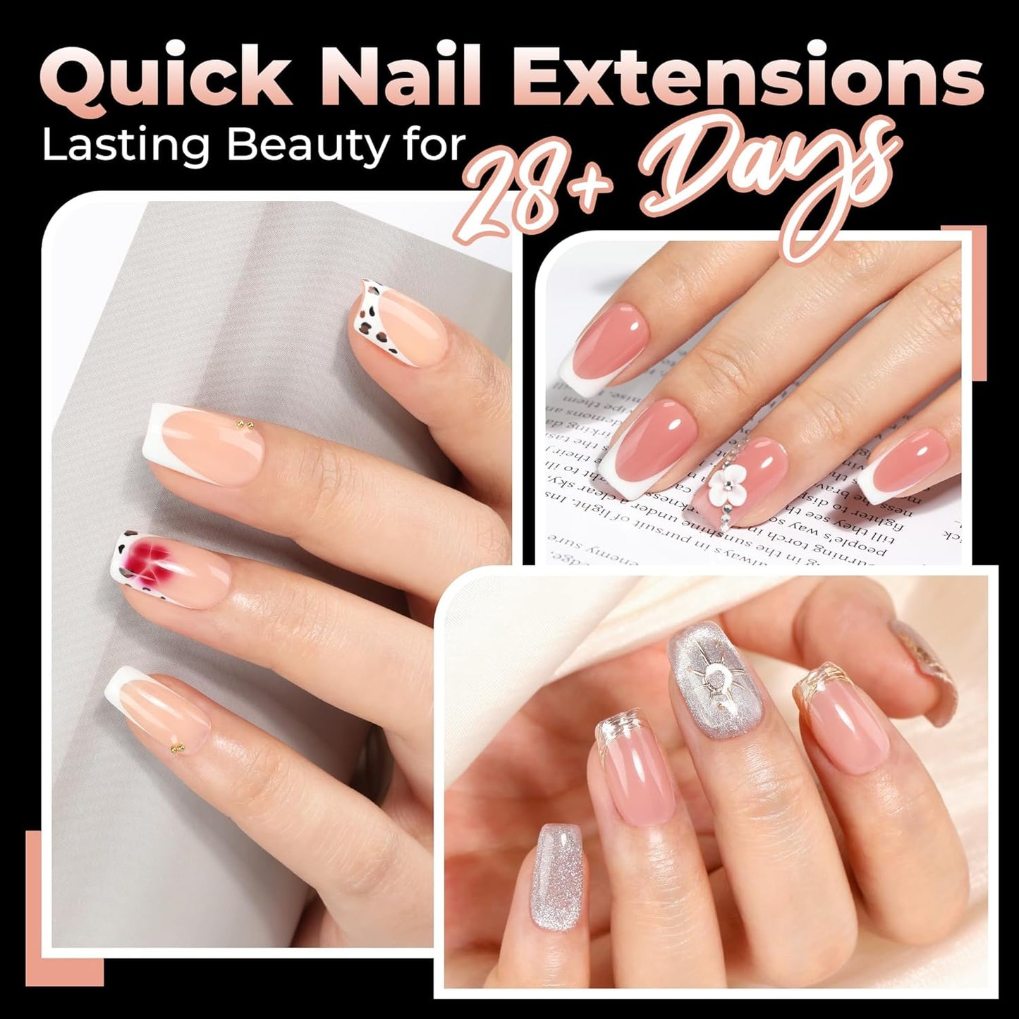 UNA GELLA Short Square Gel Nail Tips: 312pcs Square Fake Nails Pre-File Soft Gel Nails Tips for Full Cover Acrylic Nails False Nails12 Sizes Press on Nails for Nail Extensions Home DIY Salon