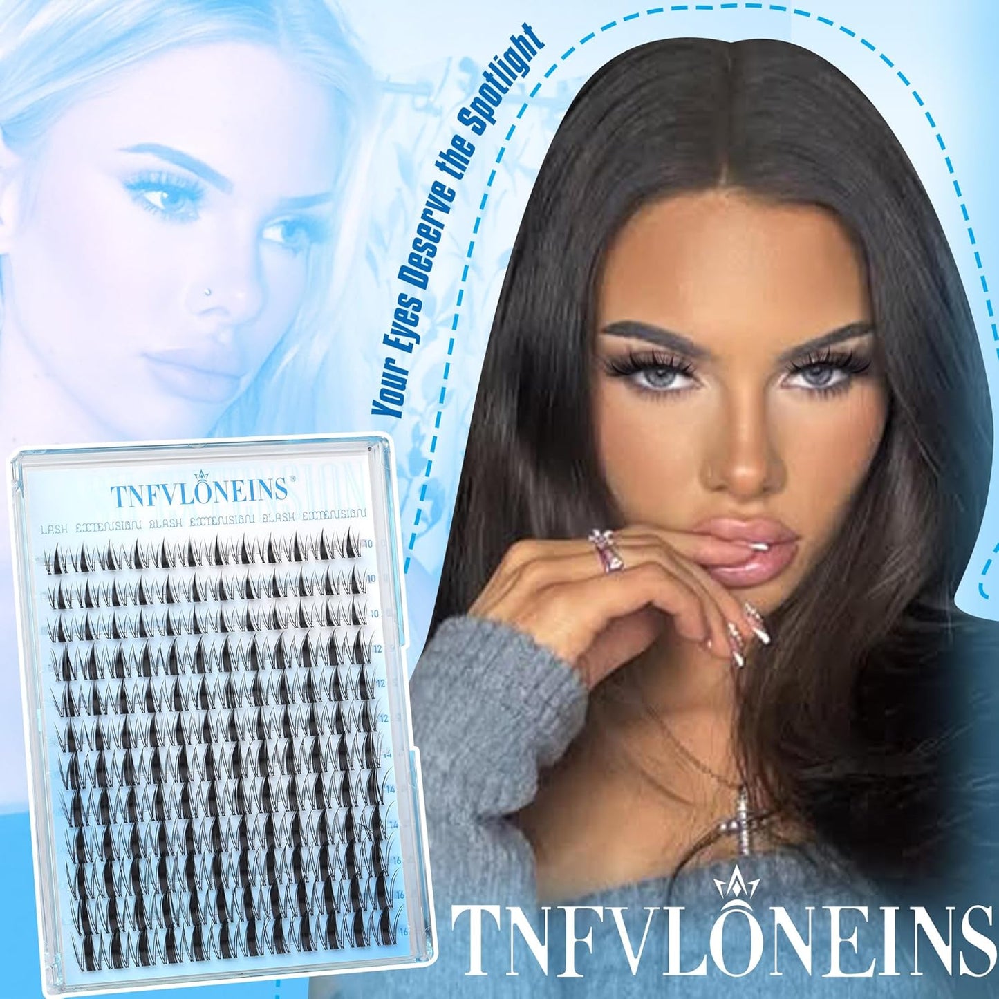 Fairy Lash Clusters Manga Eyelash Clusters Wispy Individual Lashes 10-16MM Natural Cluster Eyelash Extensions Anime Lash Extension DIY Eye Lashes Clusters C-Curly by TNFVLONEINS