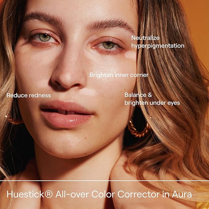 Live Tinted Huestick: All-over Color Corrector Multistick for Brighter, Balanced Skin, Works on Lips, Cheeks, And Eyes, Vitamins C+E Soothes, Heals & Nourishes Damaged Skin - Aura 3g / 0.1oz