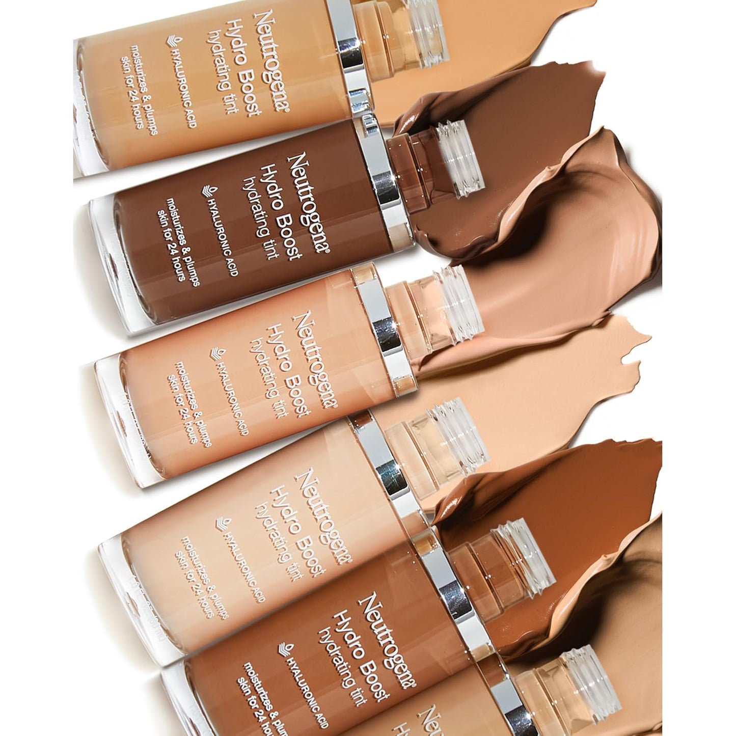 Neutrogena Hydro Boost Hydrating Tint Foundation Makeup for Dry Skin, with Hyaluronic Acid, Lightweight Oil-Free Water Gel, Non-Comedogenic, 20 Natural Ivory, 1.0 fl. oz