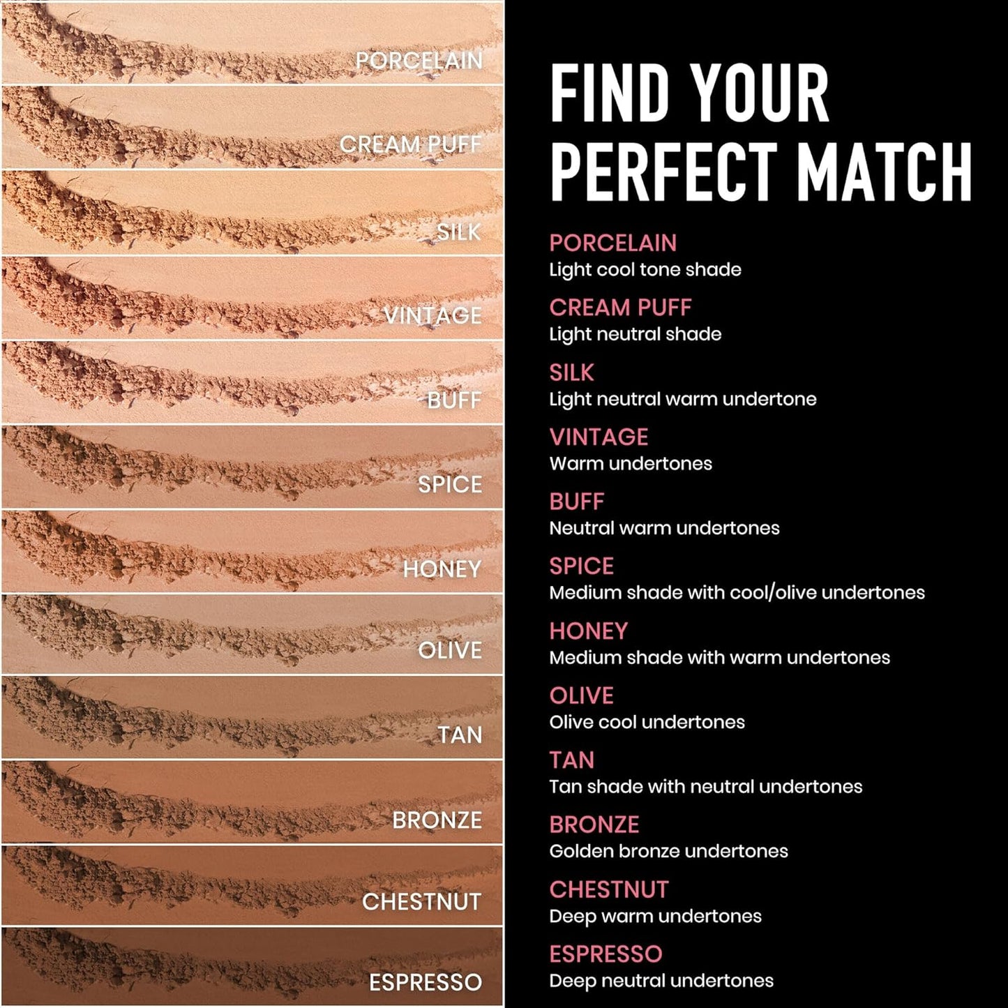 Frankie Rose Cosmetics Powder Foundation – Full Coverage Face Powder For Pores & Imperfections, Evens Out Skin Tone & Shine-Control | 58 Grams (Espresso)