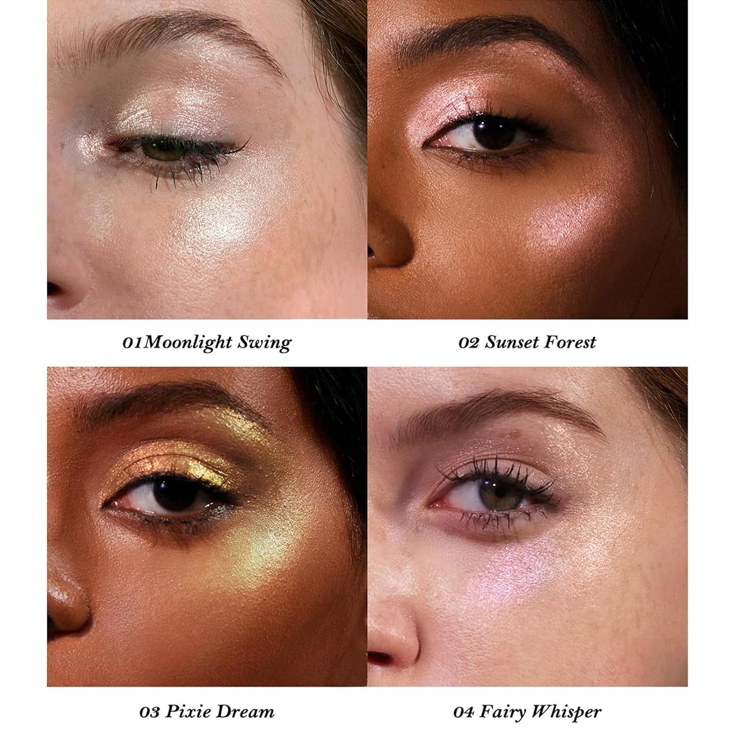 Flower Knows Midsummer Fairytales Liquid Highlighter,Gold Bronze Glitter Highlighter Makeup,Face & Body Illuminator,Blendable & Long-lasting face Highlighter for All Skin Tones(02 Sunset Forest)