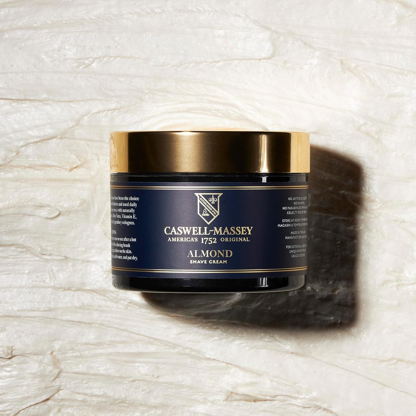 Caswell-Massey Heritage Almond Shave Cream, Natural Men’s Shaving Cream for Smooth Beard Shaving, Soothing for Sensitive Skin, USA Made, 8 Fl Oz