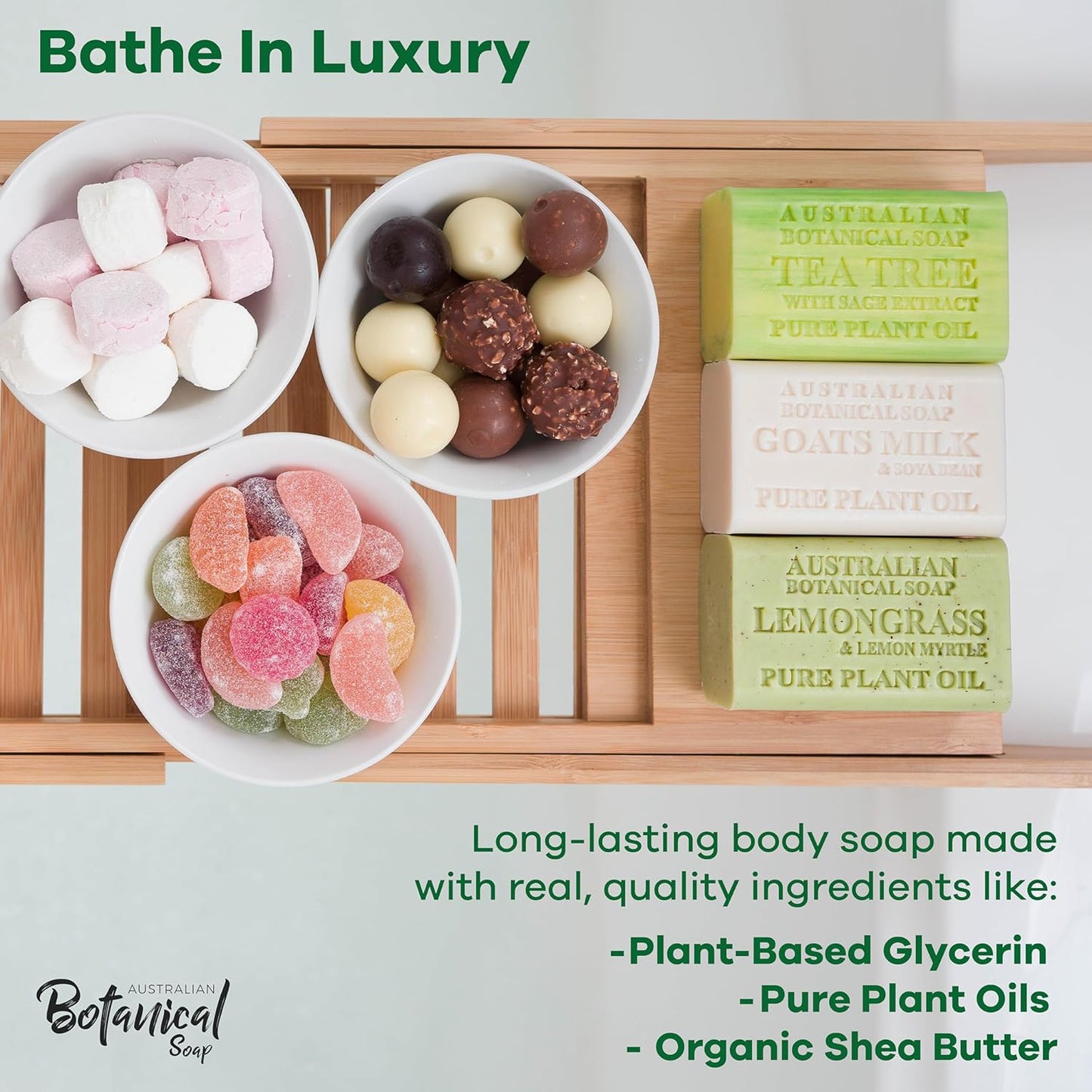 Australian Botanical Goat Milk Soap, 6.6 OZ Bars Eucalyptus, Sandalwood, Coconut, Oat Milk, Aloe Vera, Lemongrass, and Tea Tree, Goat Soap Enriched with Organic Shea Butter, Variety Pack of 8