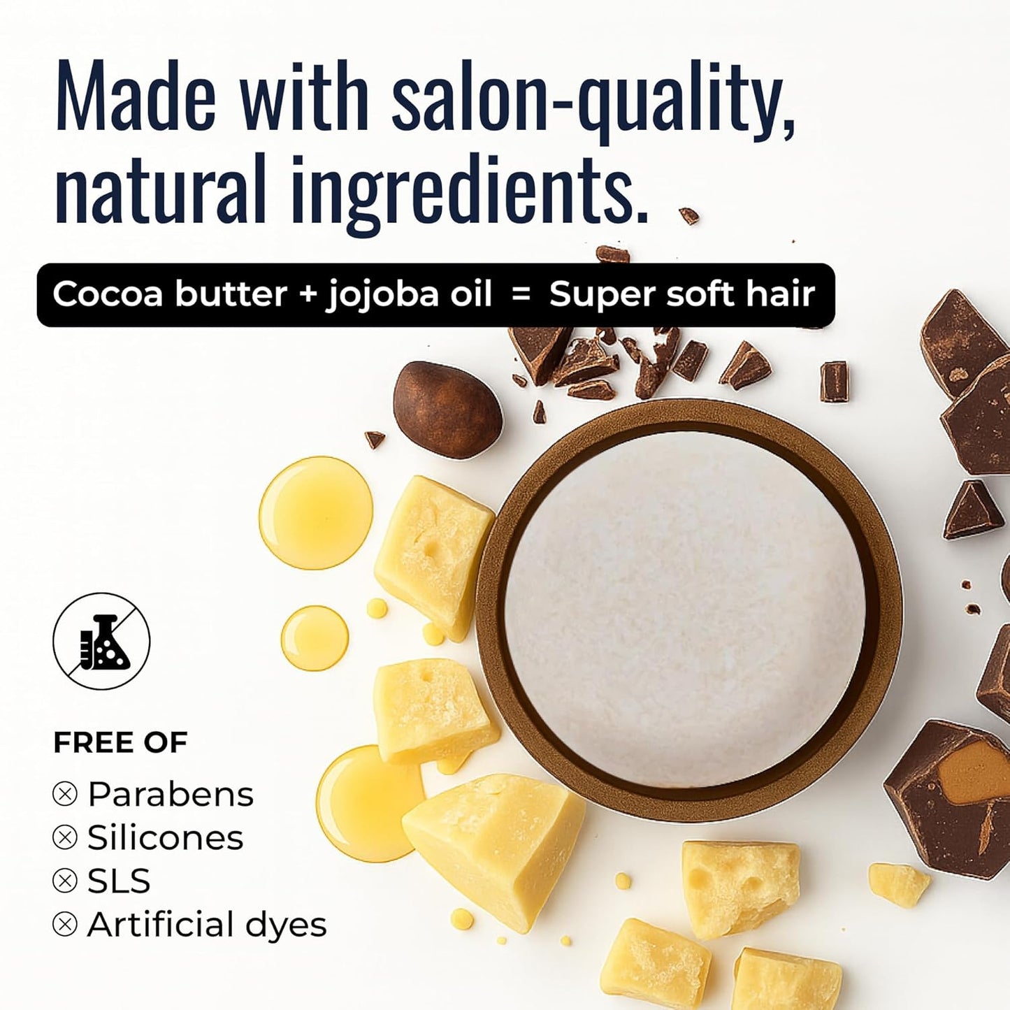 Simply Unscented Shampoo Bar, Vegan Solid Hair Cleanser for Sensitive Scalps & Fragrance-Free Care, Zero Waste, Travel-Friendly