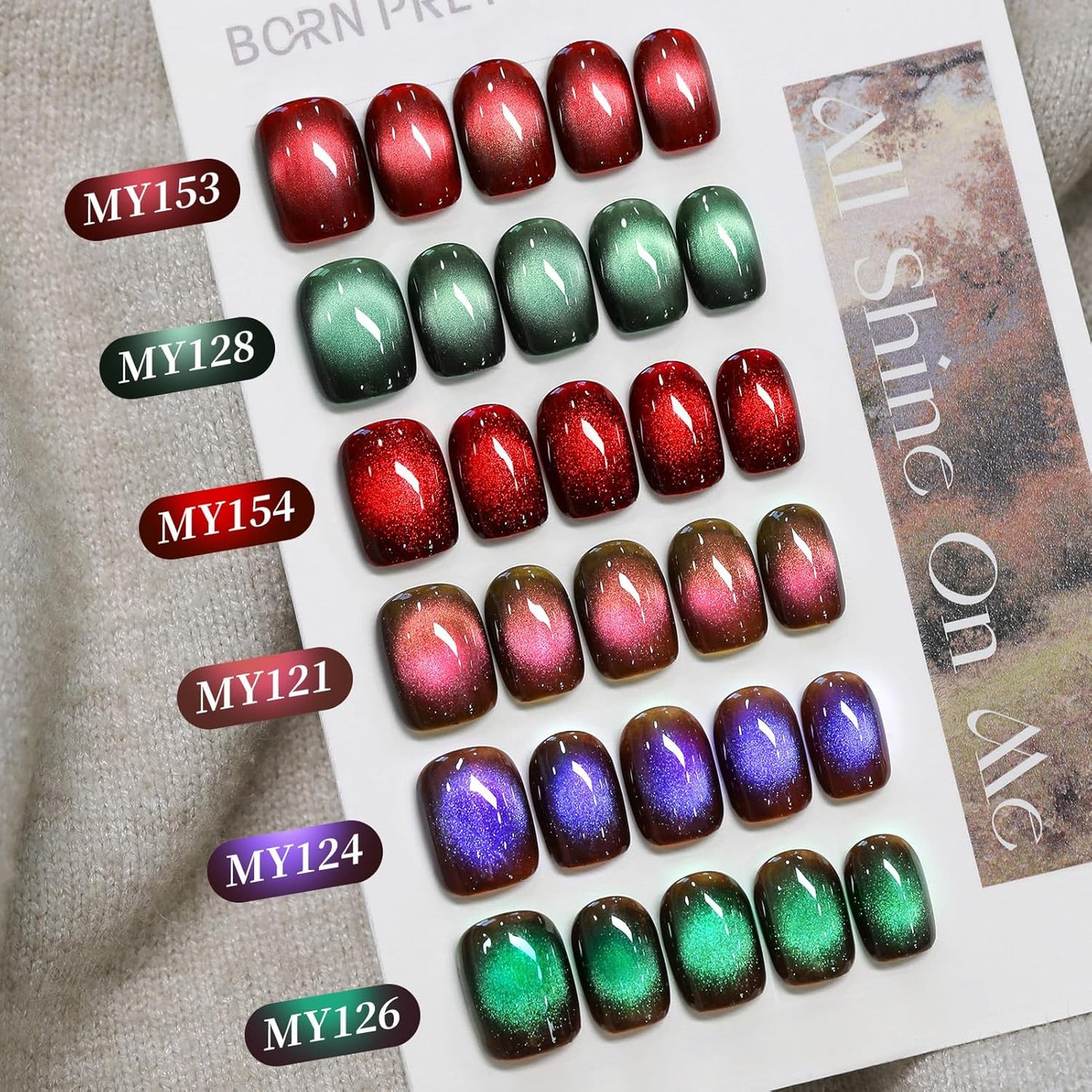 Born Pretty 15ML Cat Magnetic Eye Gel Polish, Pink Brown Gel Nail Polish Fall Winter Cat Holographic Magnetic Nail Polish Nail Art Manicure Salon DIY at Home