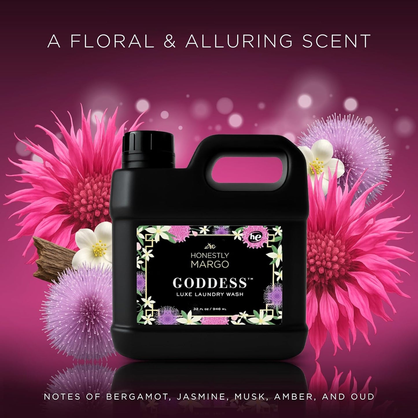 Luxury Goddess Laundry Wash Detergent (32 Oz) – Women Laundry Detergent Infused With Luxurious Scent Notes, Delicate Laundry Soap, Long Lasting Fragrance – Sulfate and Paraben Free