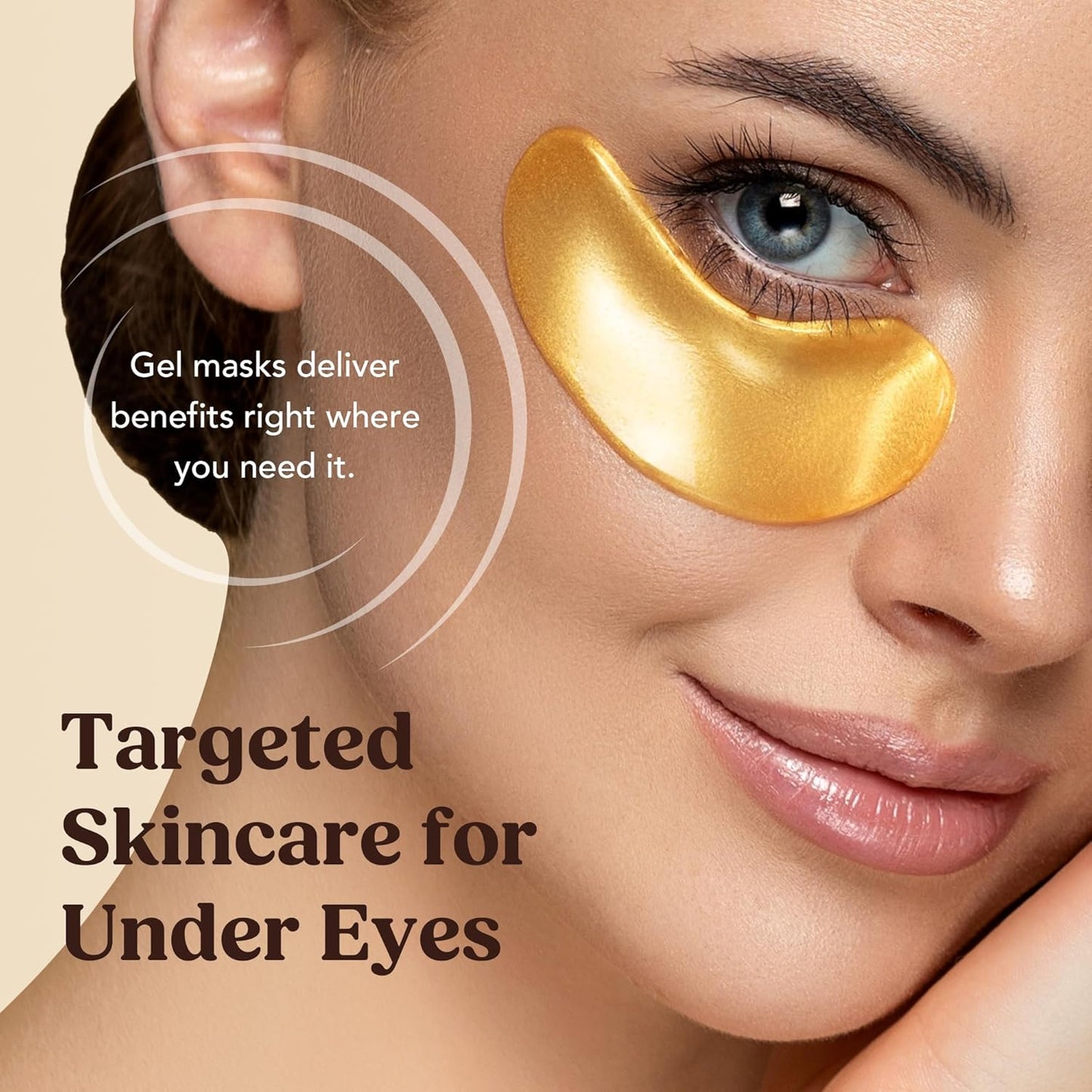 DERMORA Golden Glow Under Eye Patches | Rejuvenating Treatment | Dark Circles, Puffy Eyes, Refreshing, Revitalizing, Travel, Wrinkles |15 Pairs Eye Gels