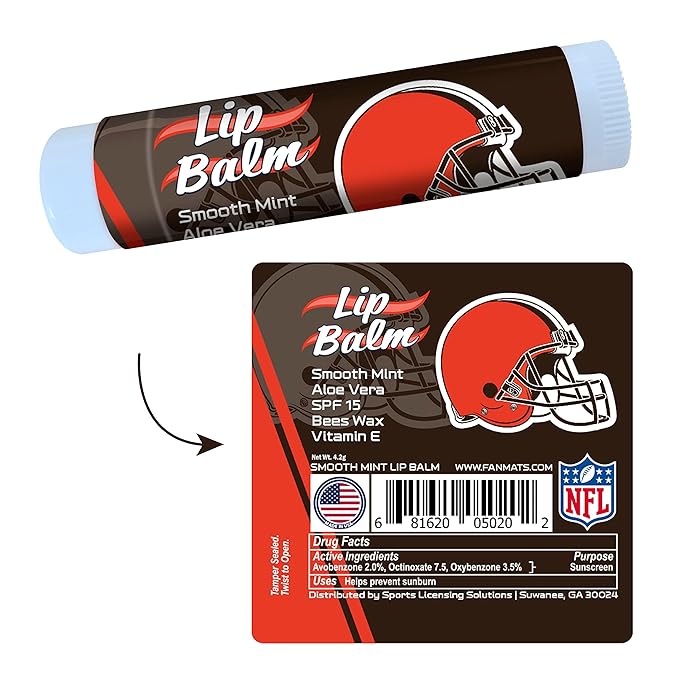 FANMATS 34638 Cleveland Browns Smooth Mint SPF 15 Lip Balm