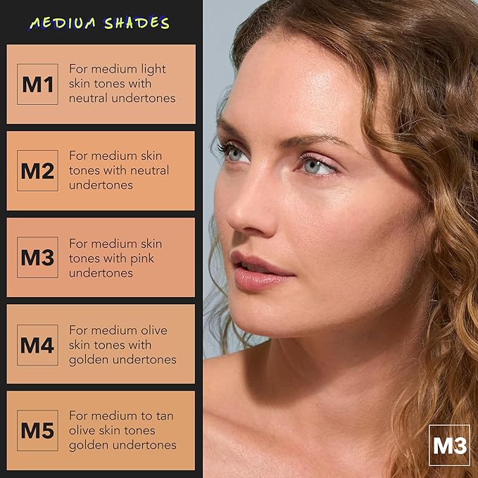 COVER FX Power Play Foundation - Shade M3 - Buildable Full Coverage - Waterproof Sweat-Proof Transfer-Proof - Natural Matte Finish - All Skin Types