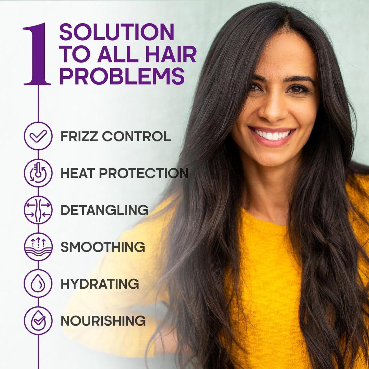 Hydrating Hair Serum – Keratin Hair Treatment for Dry, Frizzy, Damaged Hair – Biotin, Castor & Rosemary Oils – Anti‑Frizz, Heat Protectant & Split Ends Repair for Smooth, Shiny Hair, Pack of 2