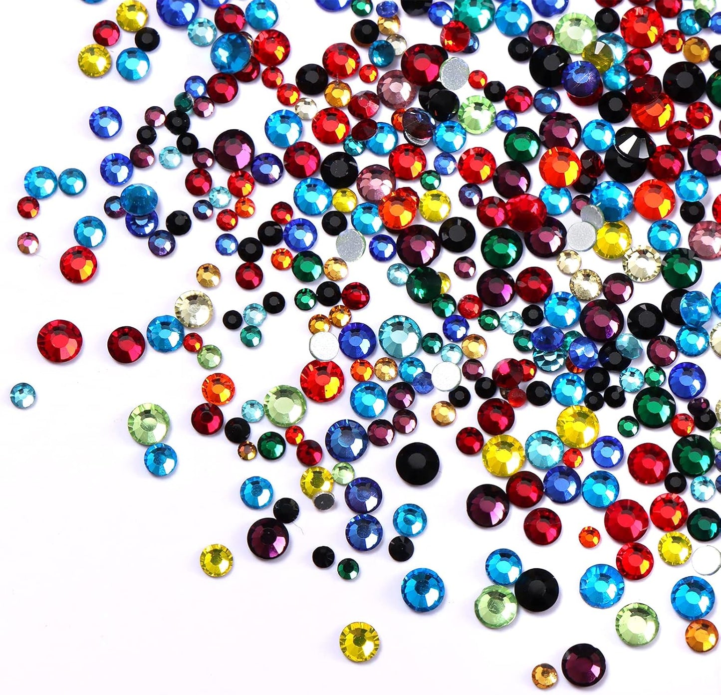 3456pcs Flatback Rhinestones Glass Charms Diamantes Gems Stones for Nail Art 6 Size ss4~ss12 Color Mixed