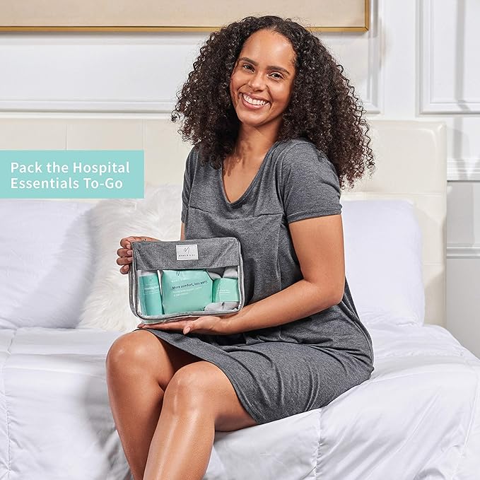 Mama & Wish Postpartum Recovery Kit - Includes Peri Bottle, Comfy Garments & Essentials for Women After Birth