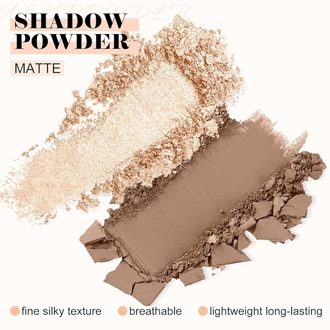 Boobeen Highlighter Contour Makeup Palette Face Matte Bronzer Powder, Compact Contouring Blush for Cheeks, Natural Long Lasting with Brush