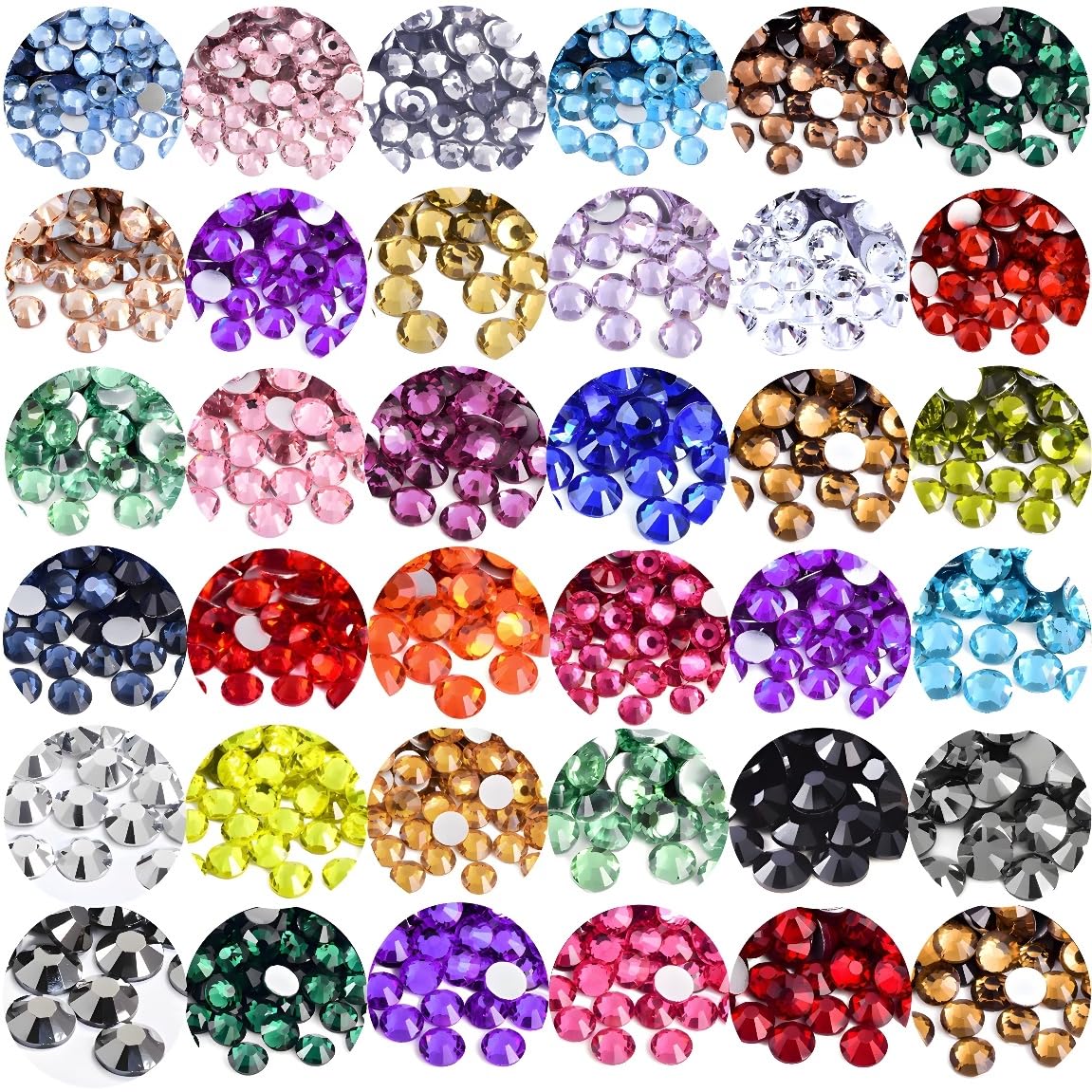 Flatback Rhinestones Round Gems for Nails Art and Crafts 620Pcs SS30 6mm Glitter Crystals Stone DIY Bags Clothes Shoes (Pink)