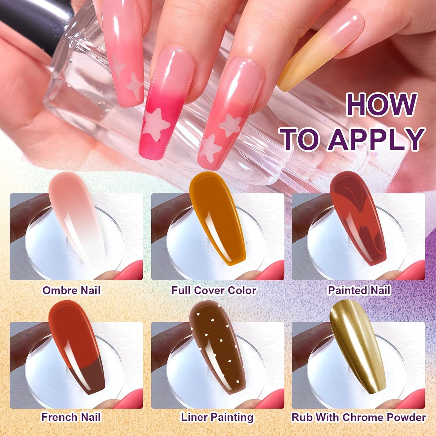 Gradient Painting Gel, 9 Colors Ombre Gel Nail Polish Dark Beown Green for Pigment Pat Aura Nails, French Manicure DIY Nail Art Long Lasting Soak od UV Home Salon Palette Ancient City