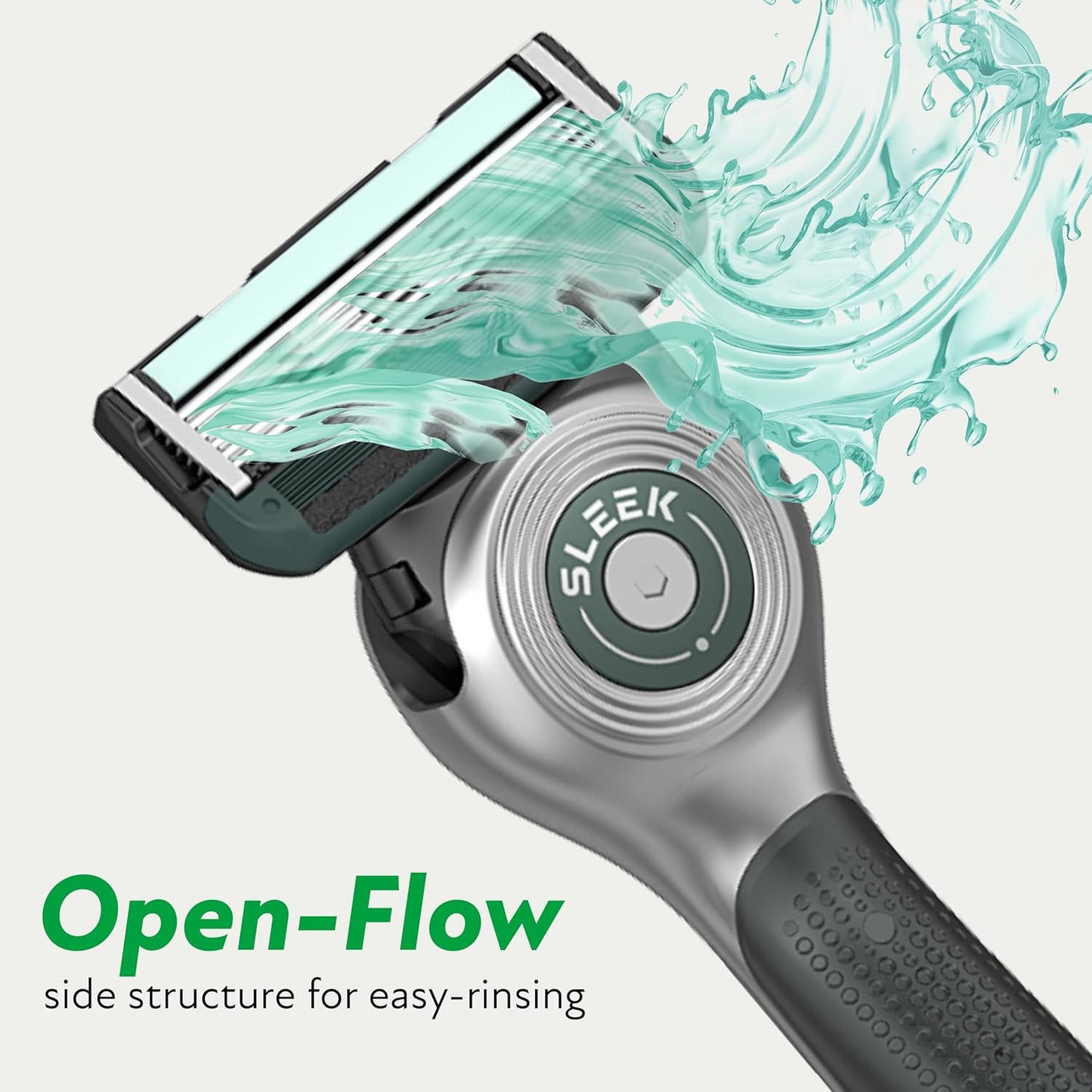 DORCO SLEEK Six Blade Razor System Bundle with Multi-Flex Technology, Ergonomic Handle With Precision Shaving Razor Replacements, 14 Cartridges