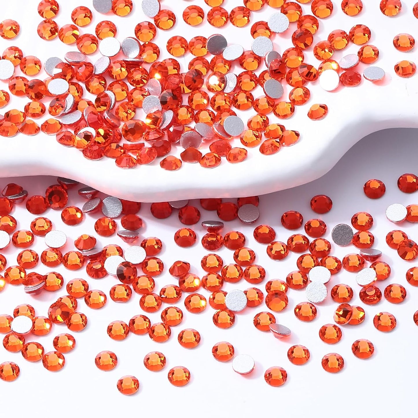 Hyacinth Flatback Rhinestones, Glass Rhinestones for Nail Art and Craft, Glue Fix, Loose Crystal Gemstones(Orange, SS6, 1440pcs, 1.9-2.0mm)