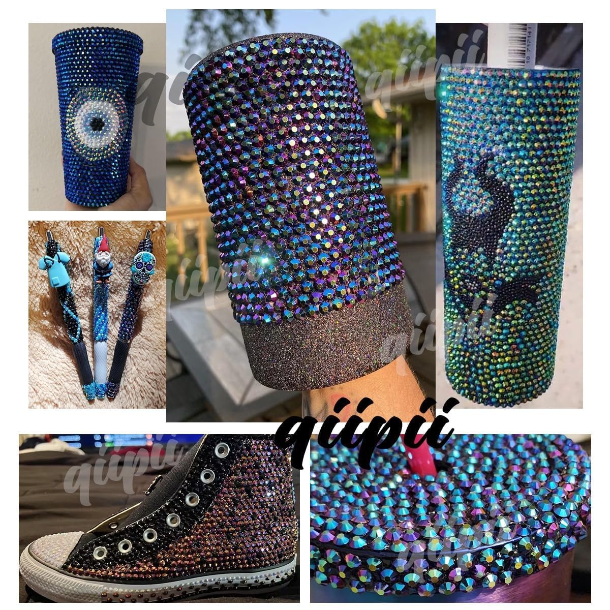 Golden Rose AB Resin Rhinestones for Crafting 3mm 4mm 5mm Flatback Jelly Stones Bulk SS10 SS16 SS20 Non-Hotfix Diamonds Gems for Nails Face Eyes Makeup Tumblers Bottles DIY Crafts Clothes Shoes