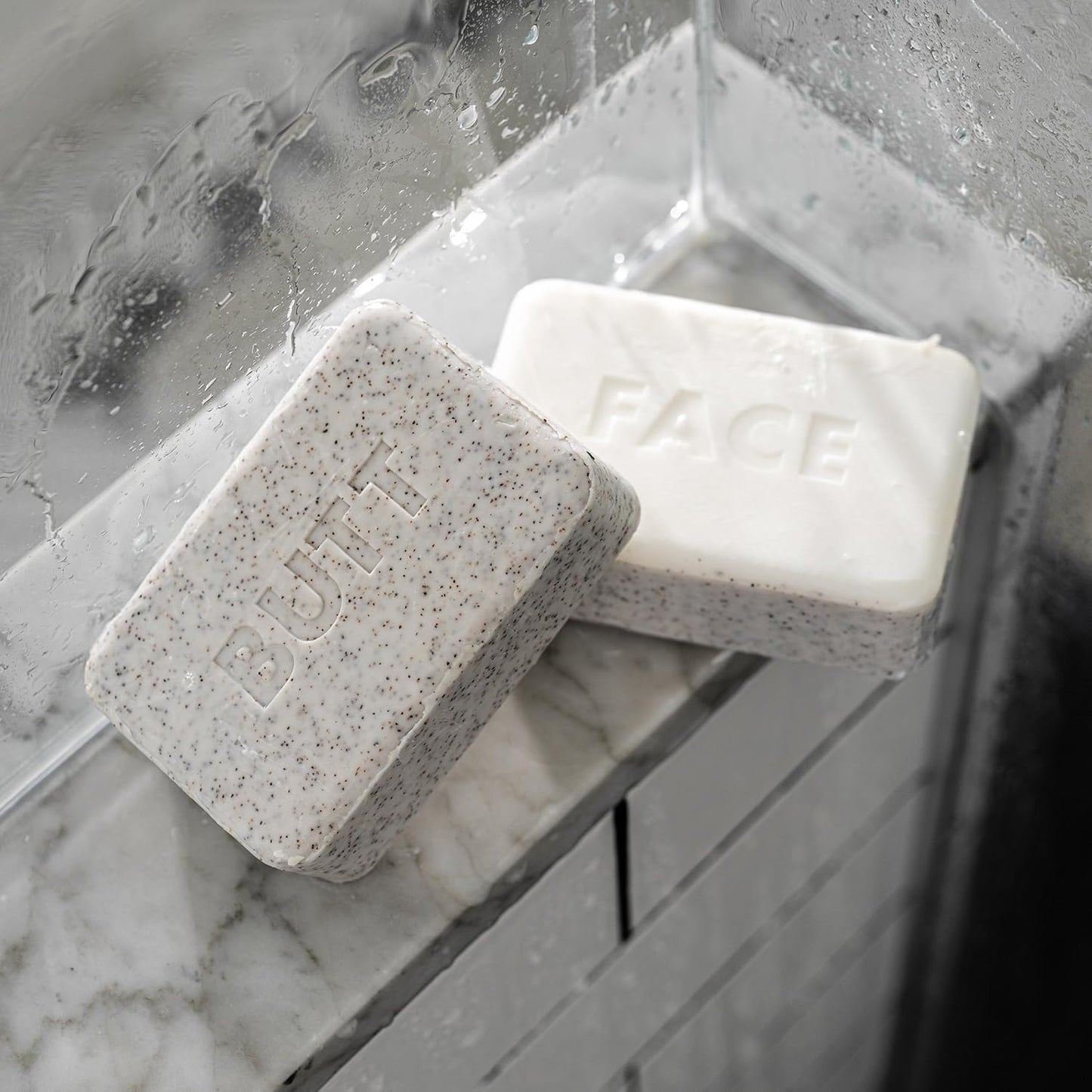 MARLOWE. No. 069 Butt Face Mens Soap, 7 Oz, Double Sided Moisturizing & Body Exfoliator Bar Soap with Pumice & Apricot Seed Powder, Crisp Sea Air, Fresh Sage + Cedarwood Scent